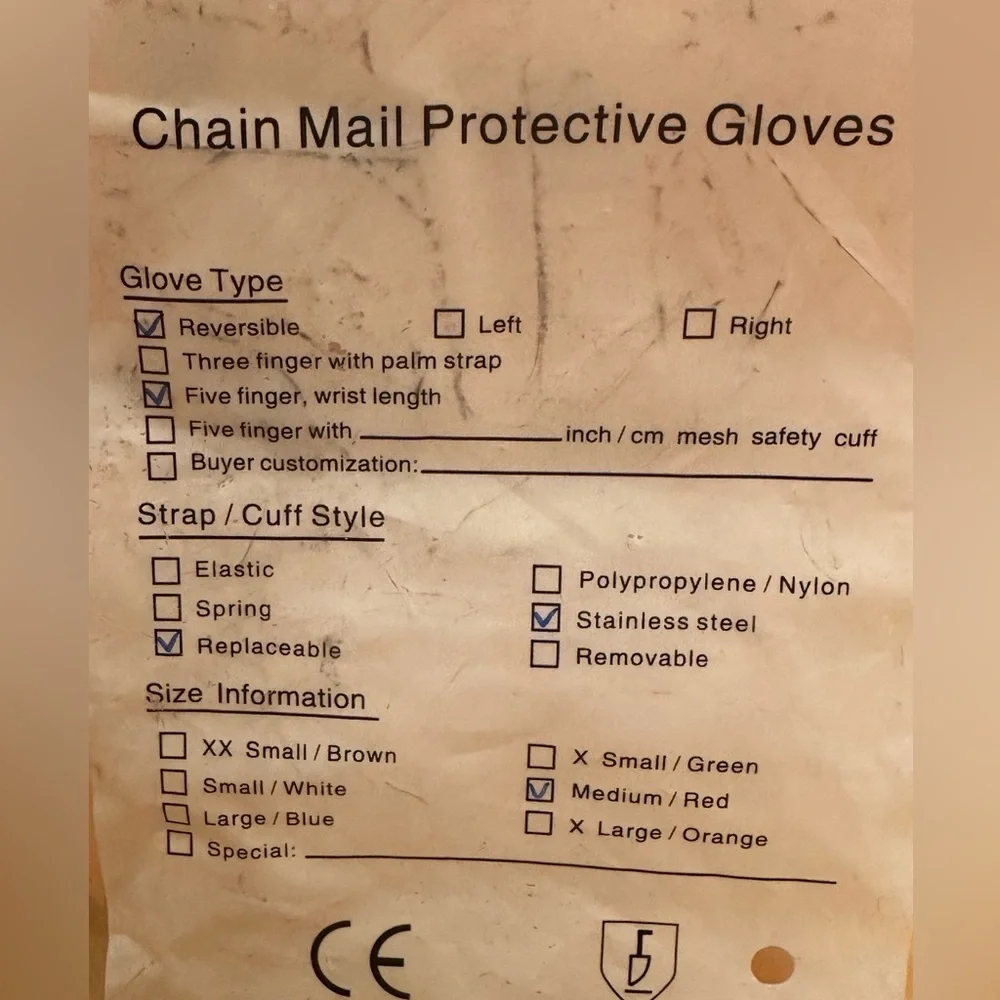 Franklin Chain Mail Reversible Stainless Steel Glove, Size Medium. - Picture 4 of 4